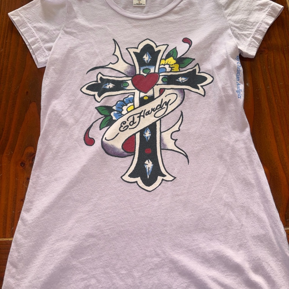 Vintage Ed Hardy Woman’s Graphic Tee - White